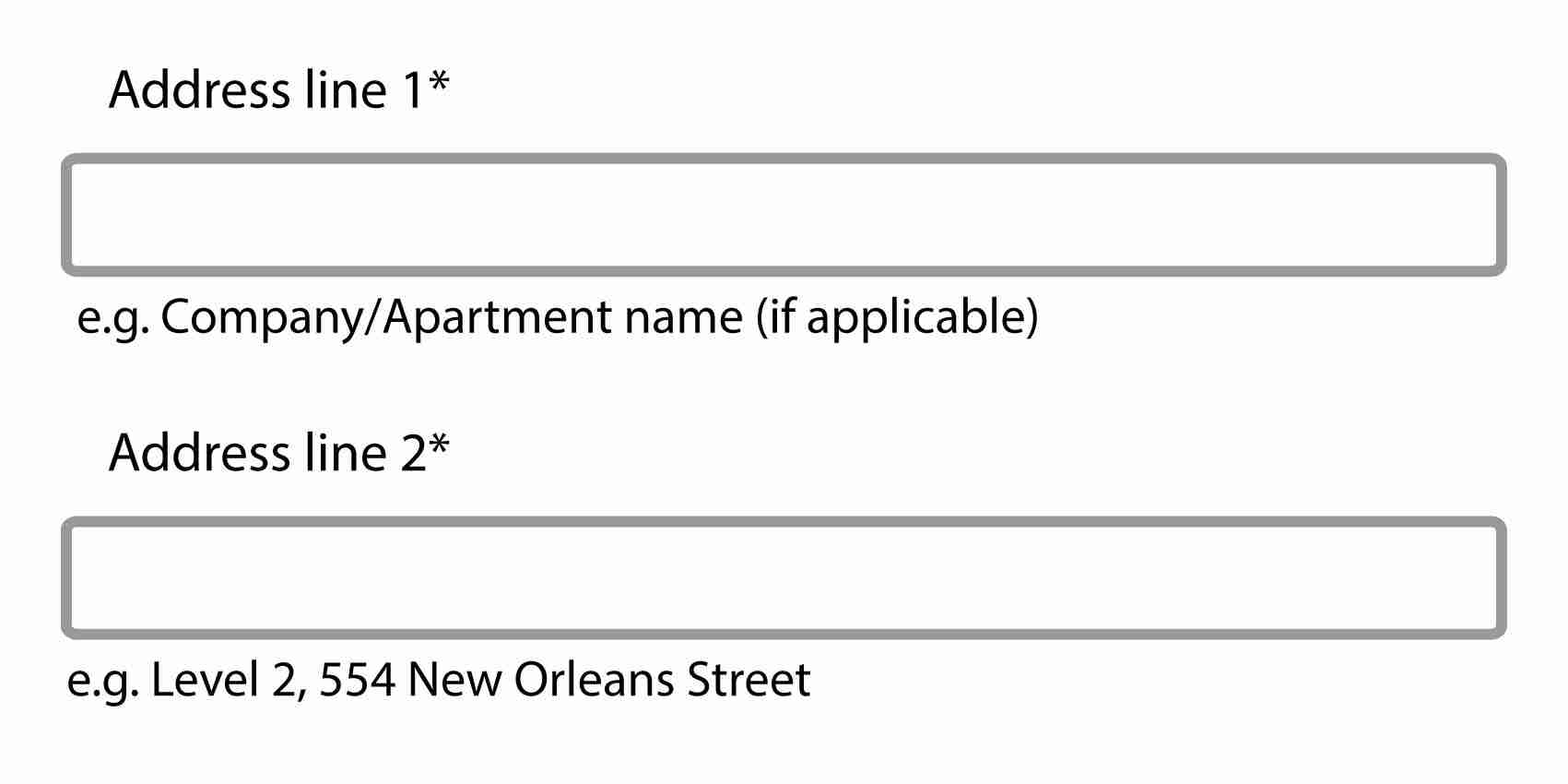 an example of how to type in the text field