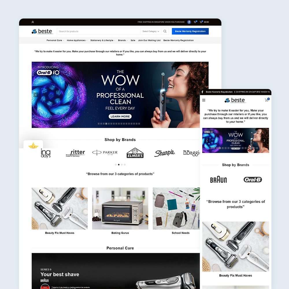 Web Design Portfolio Cover - Beste - Mobile and Tablet Views