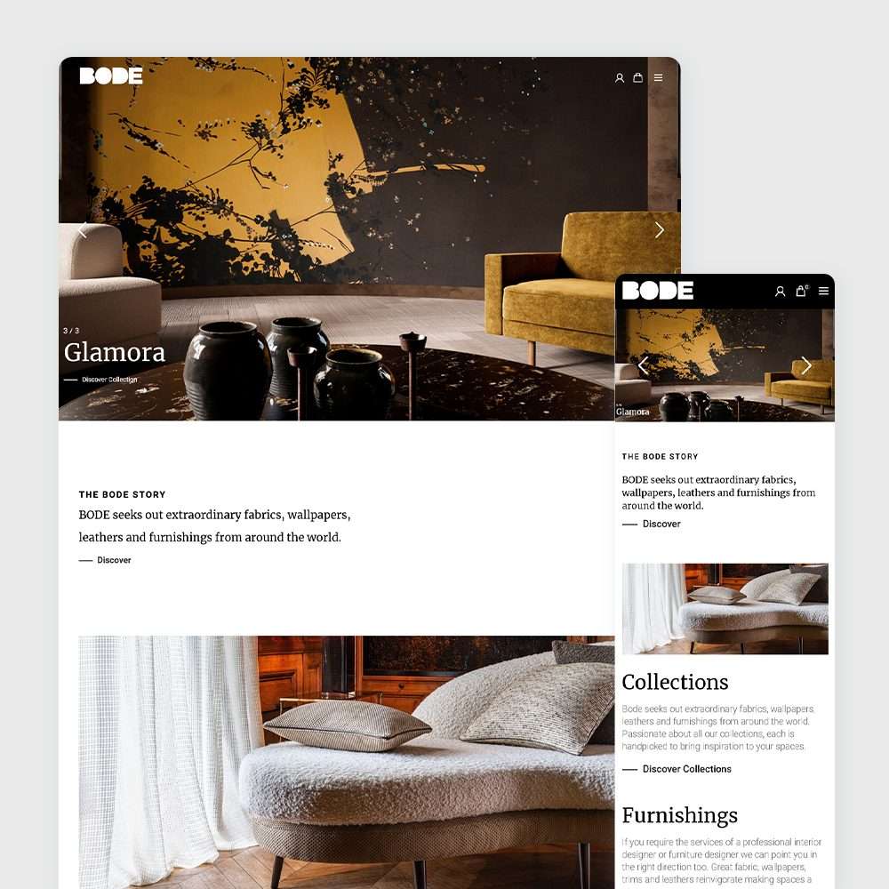 Web Design Portfolio Cover - Bode - Mobile and Tablet Views
