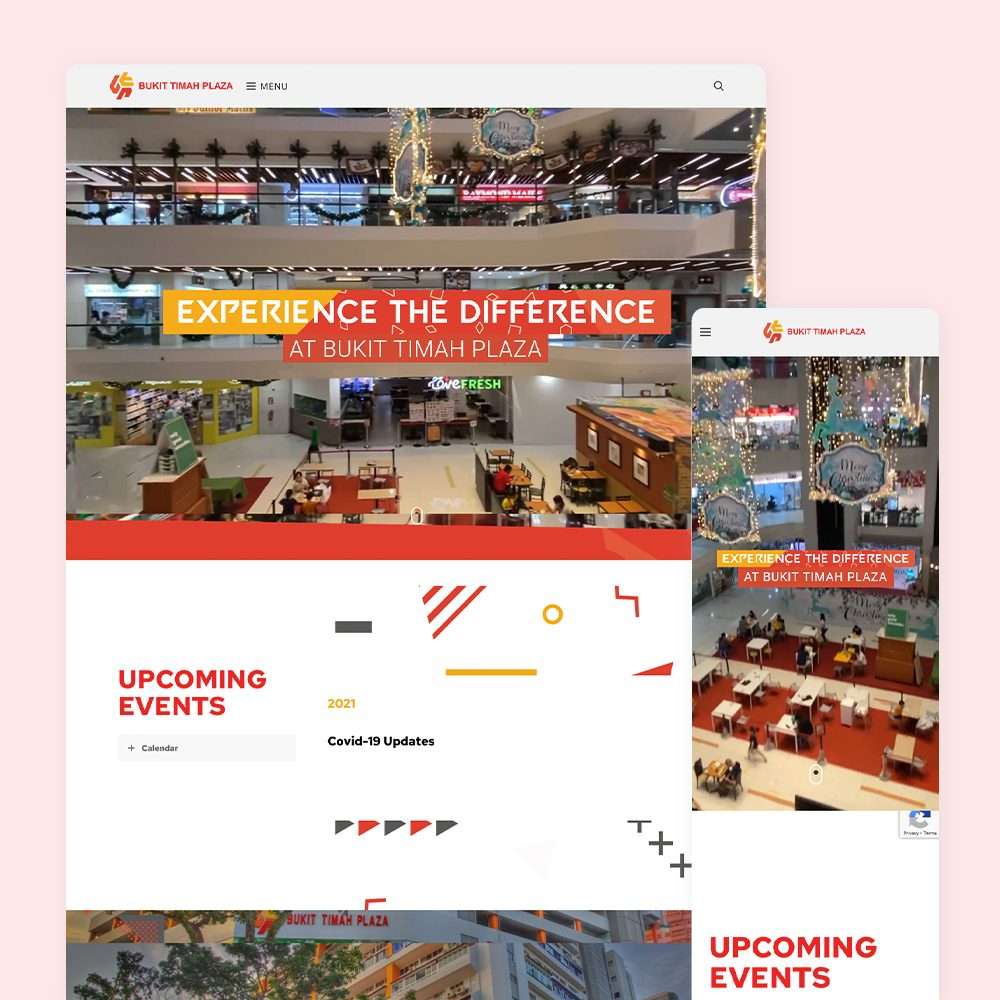 Web Design Portfolio Cover - Bukit Timah Plaza - Mobile and Tablet Views