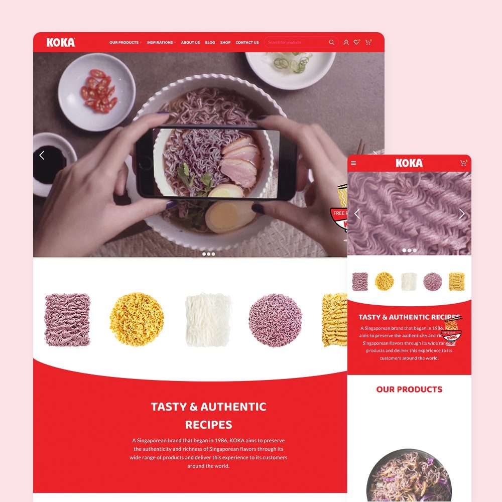 Web Design Portfolio Cover - Koka - Mobile and Tablet Views