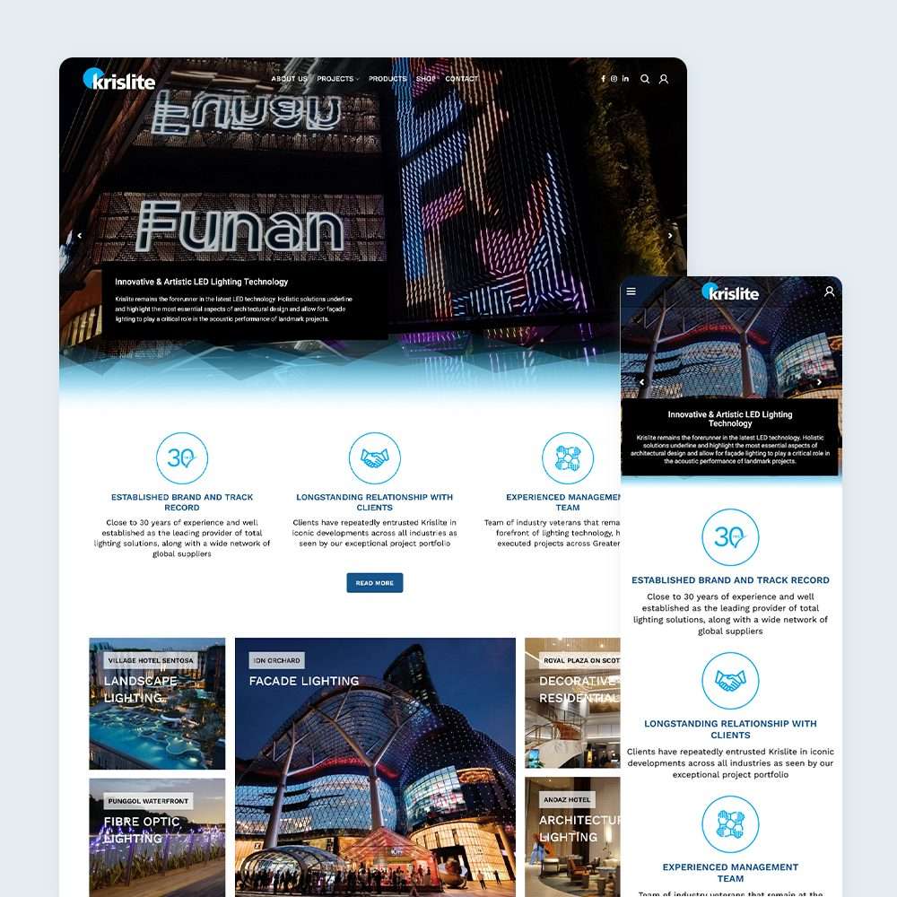Web Design Portfolio Cover - Krislite - Mobile and Tablet Views