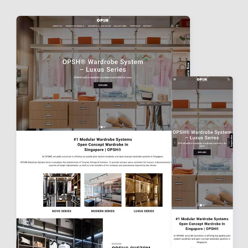 Web Design Portfolio Cover - OPSH - Mobile and Tablet Views