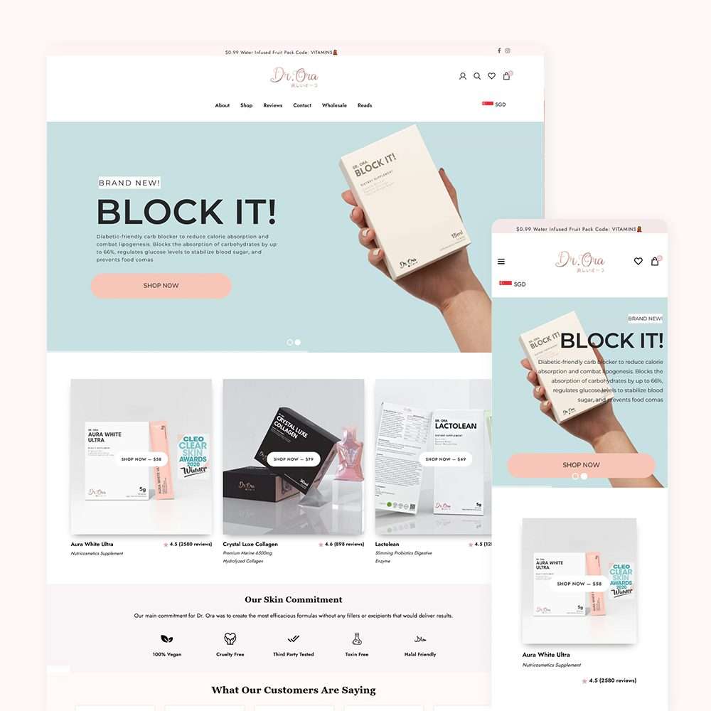 Web Design Portfolio Cover - Dr Ora - Mobile and Tablet Views