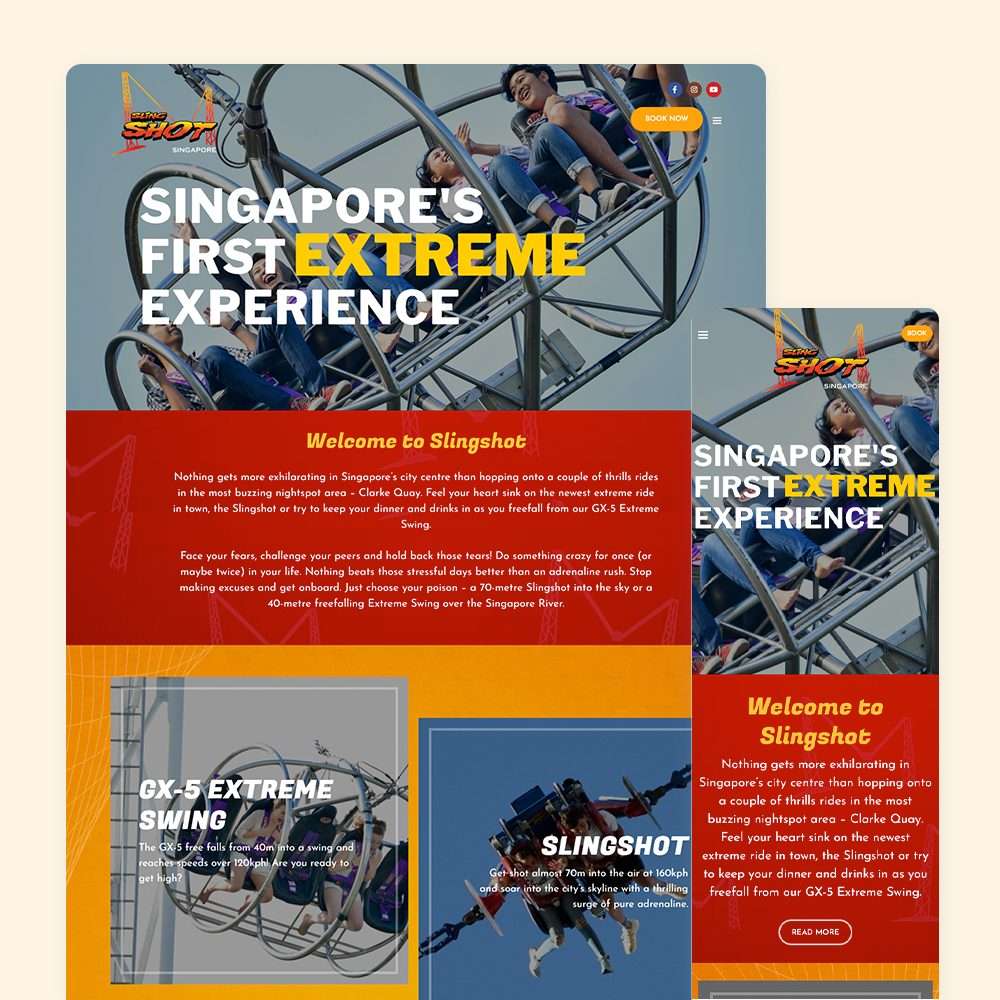 Web Design Portfolio Cover - Slingshot - Mobile and Tablet Views