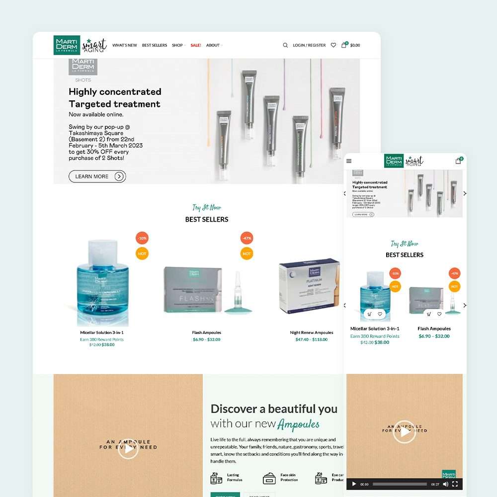 Web Design Portfolio Cover - Matiderm - Mobile and Tablet Views