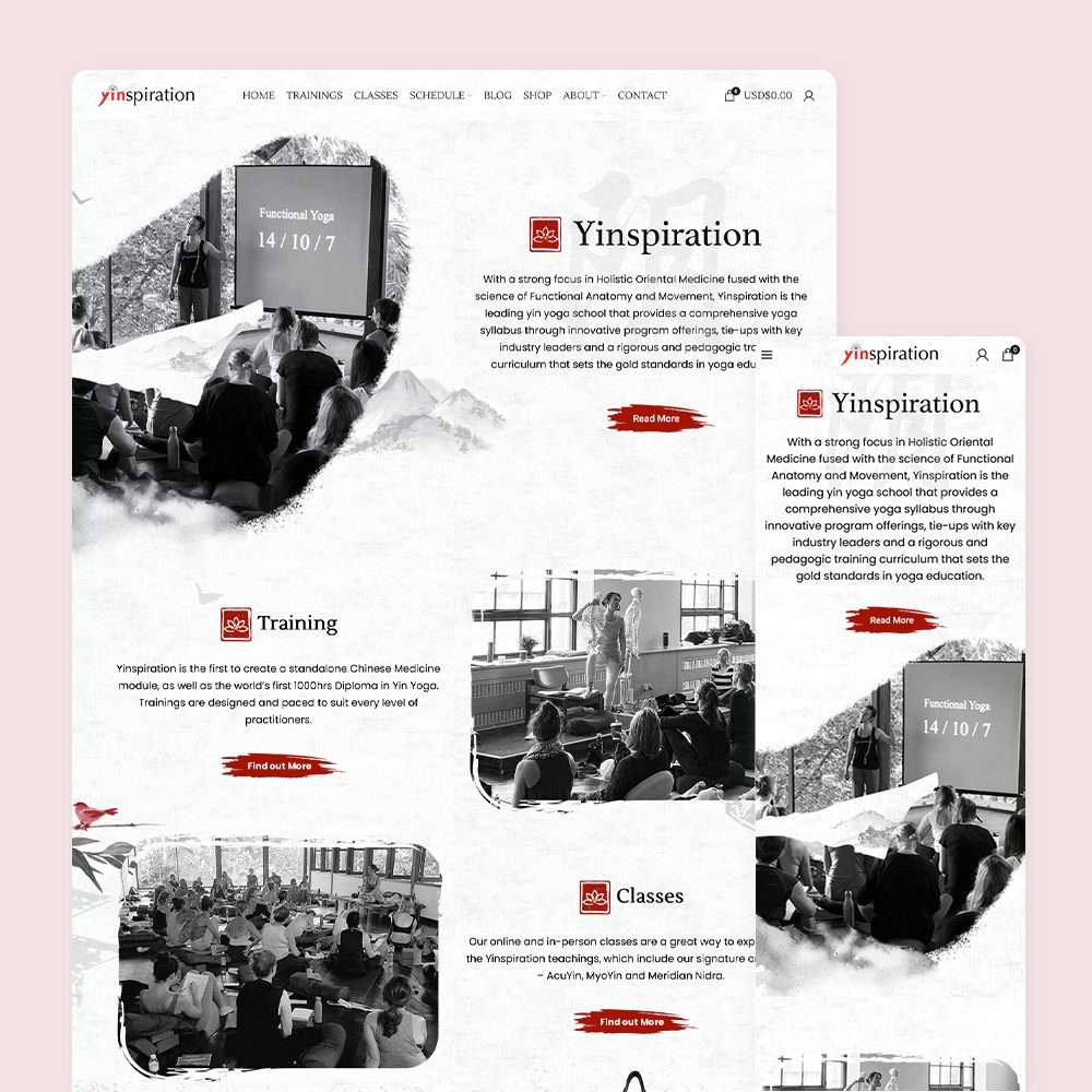 Web Design Portfolio Cover - Yinspiration - Mobile and Tablet Views