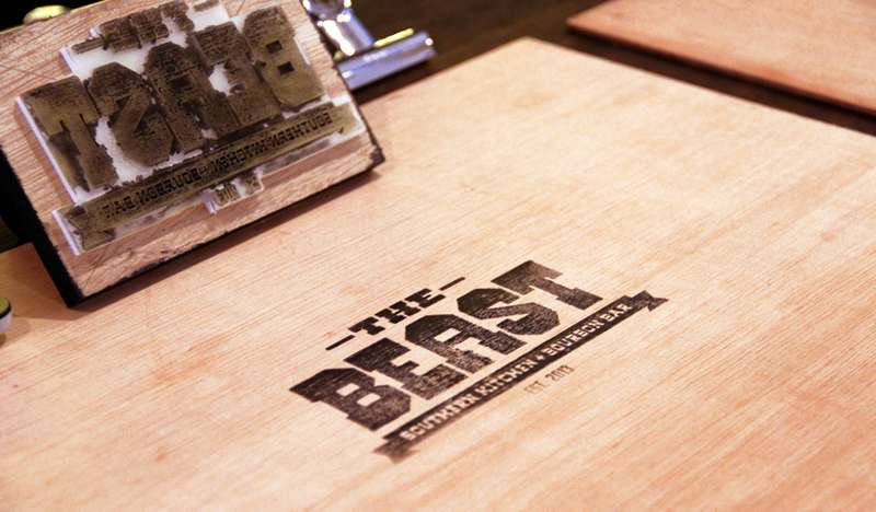 The Beast Southern Kitchen + Bourbon Bar ink chop design