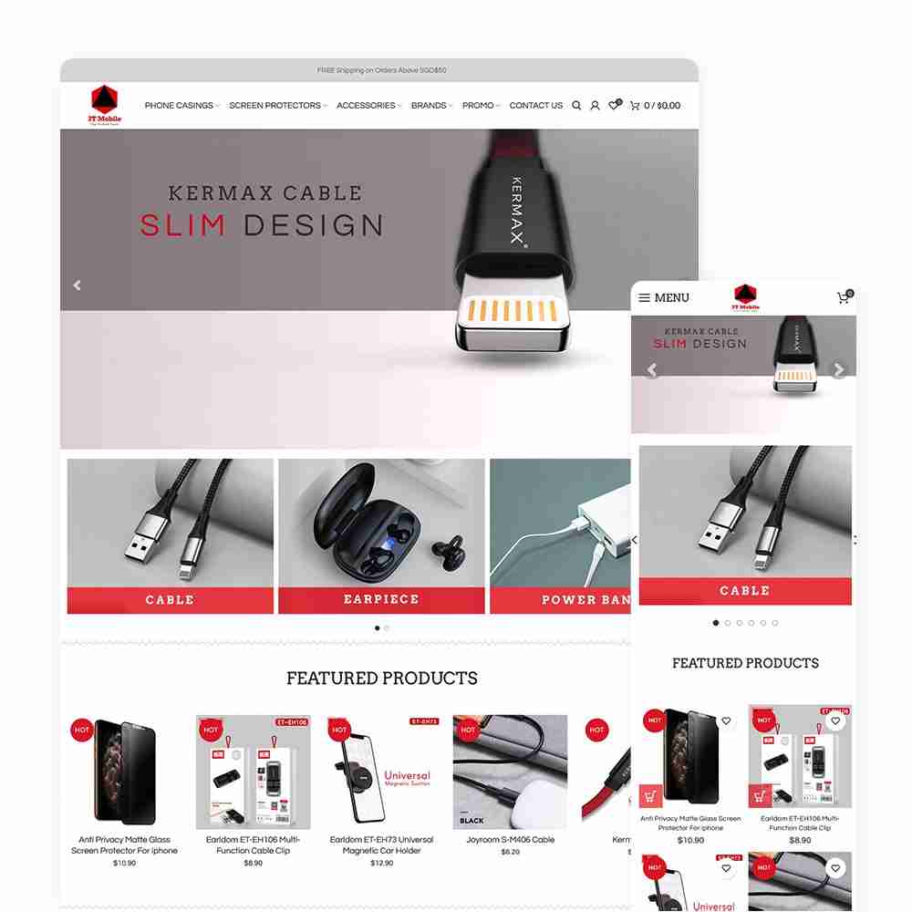 Web Design Portfolio Cover - 3T Mobile - Mobile and Tablet Views