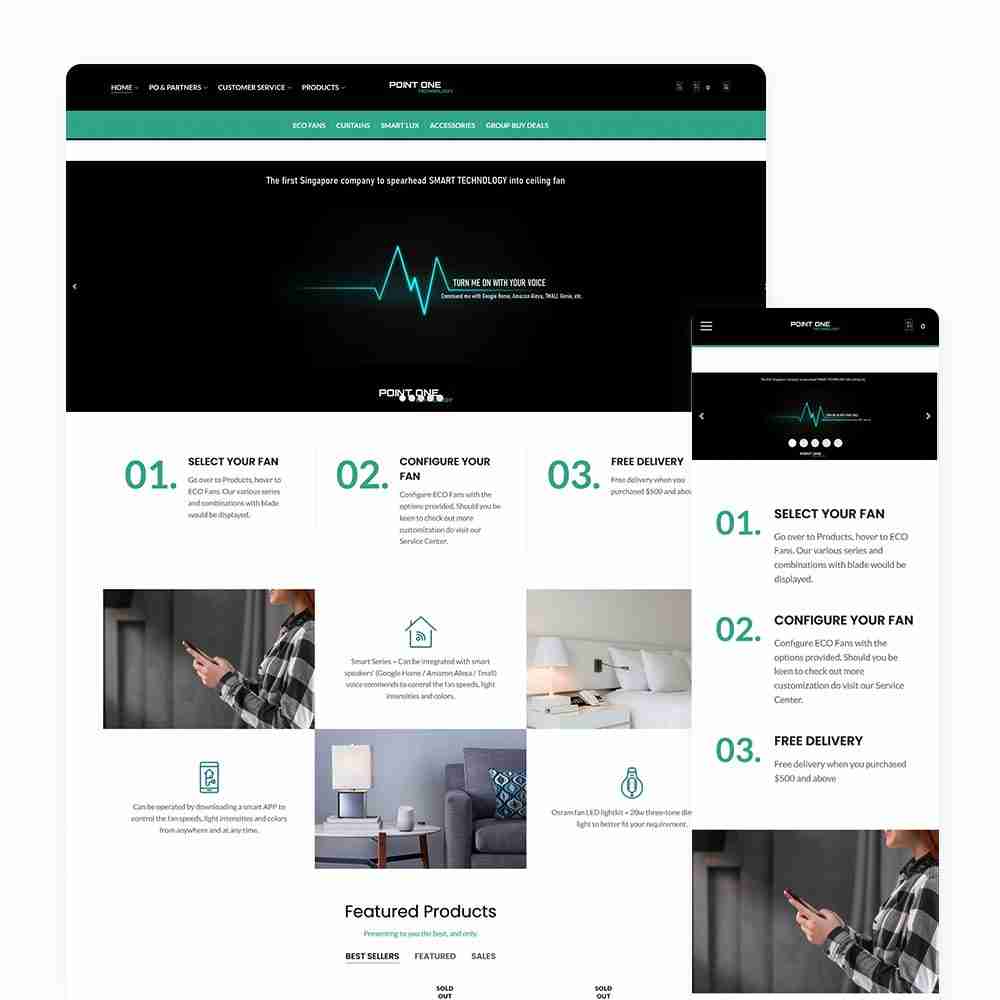Web Design Portfolio Cover - Point One Technology - Mobile and Tablet Views