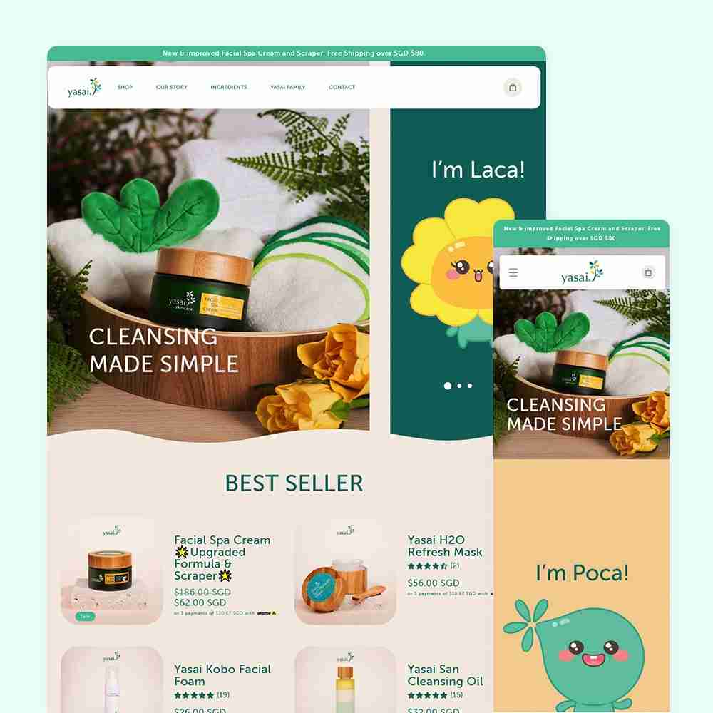 Web Design Portfolio Cover - Yasai - Mobile and Tablet Views
