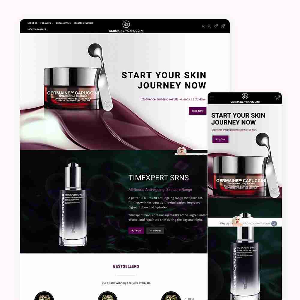Web Design Portfolio Cover - Germaine de Capuccini - Mobile and Tablet Views