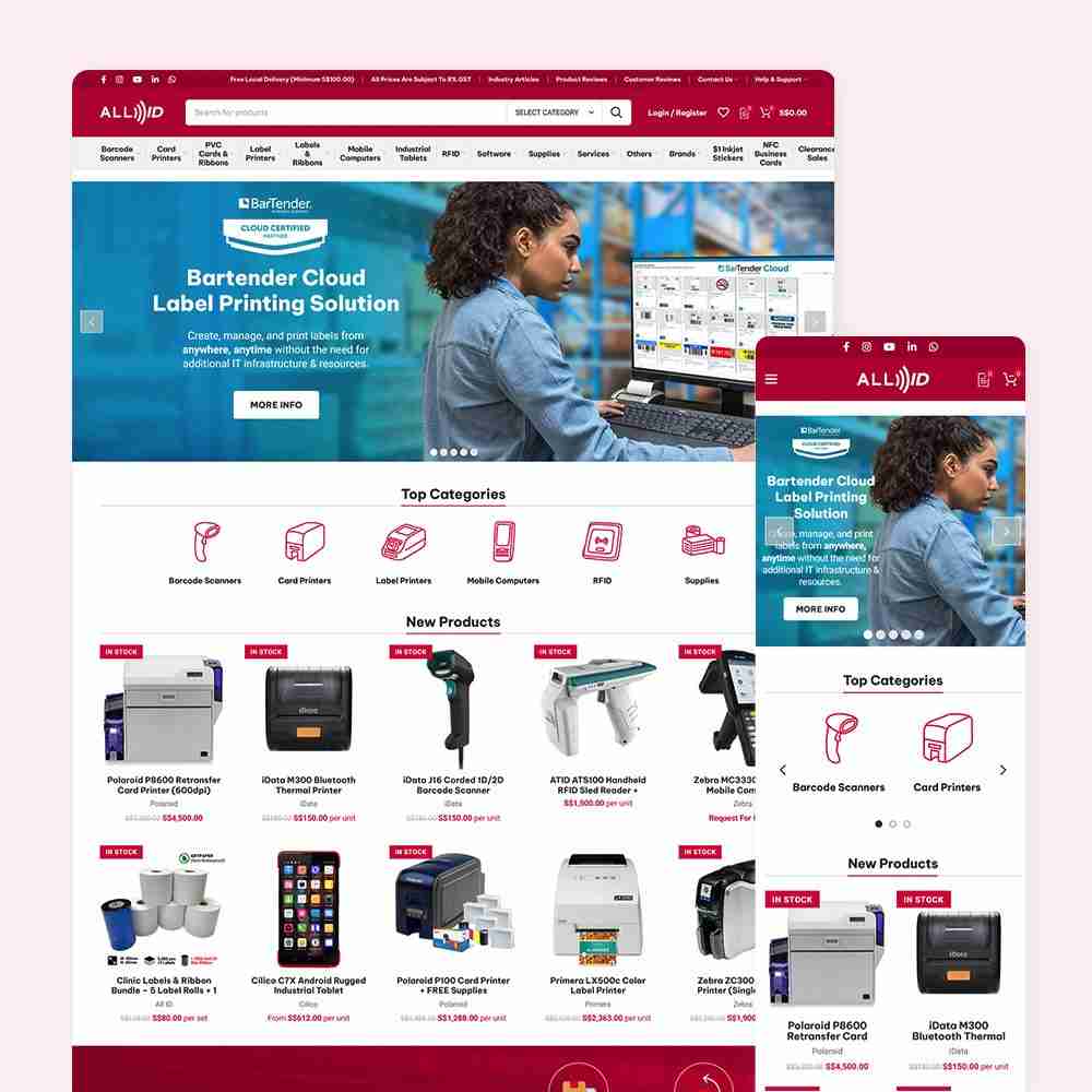 Web Design Portfolio Cover - All ID Asia - Mobile and Tablet Views