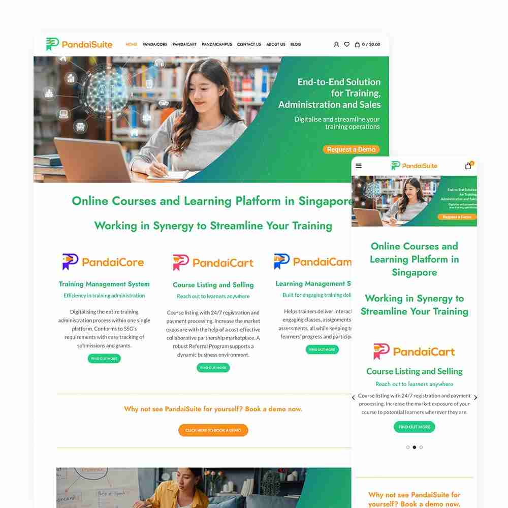 Web Design Portfolio Cover - Pandai Suite - Mobile and Tablet Views