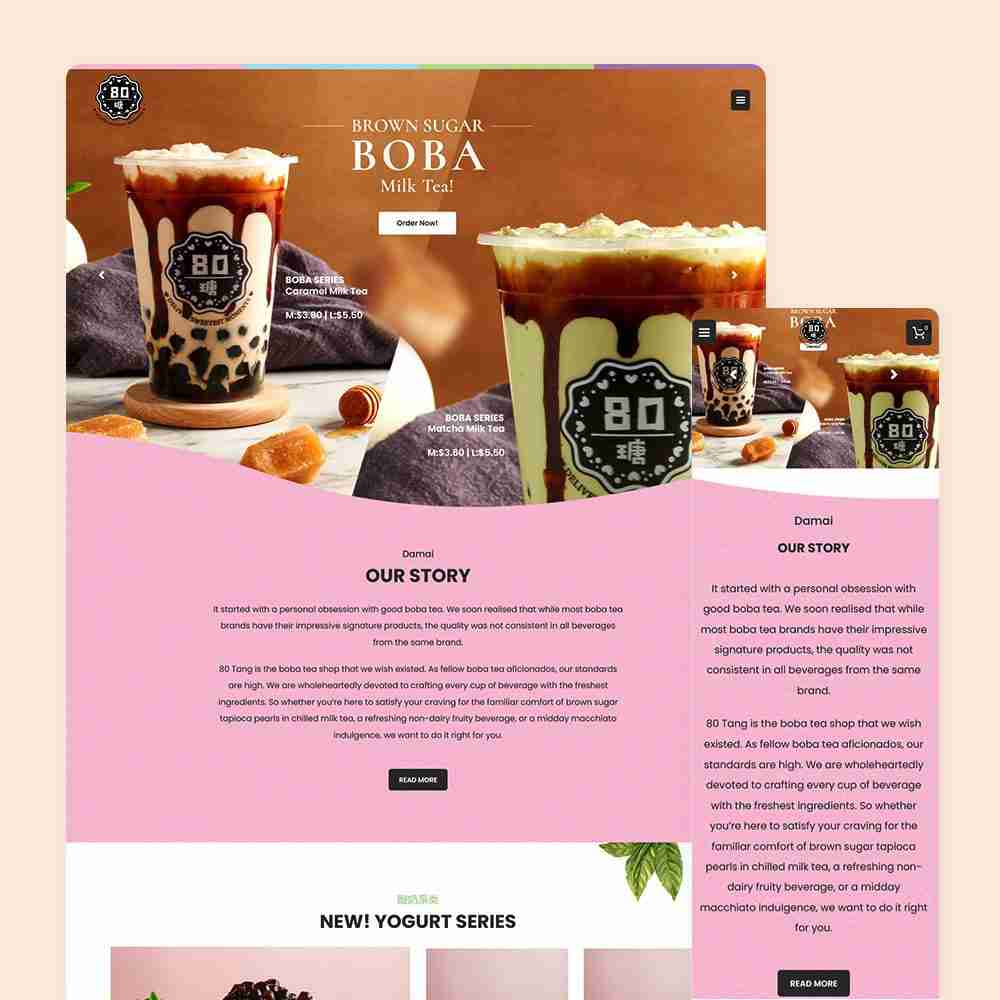 Web Design Portfolio Cover - 80 Tang - Mobile and Tablet Views