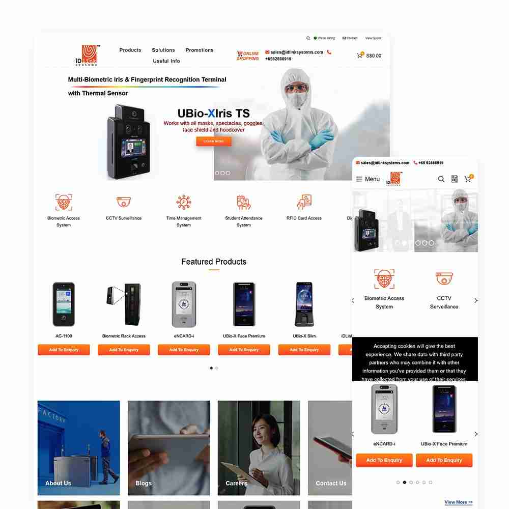 Web Design Portfolio Cover - iDlink Systems - Mobile and Tablet Views