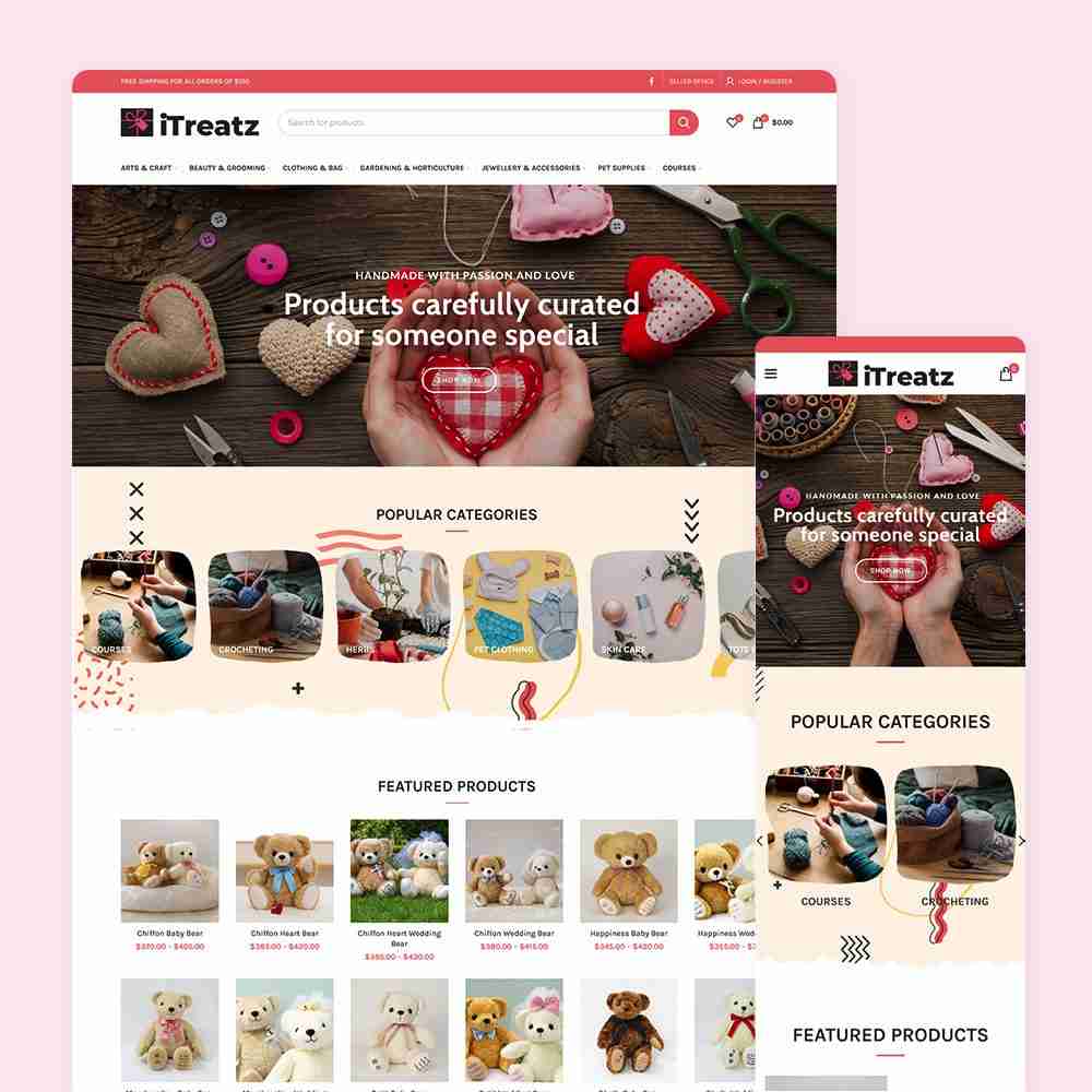 Web Design Portfolio Cover - Itreatz - Mobile and Tablet Views