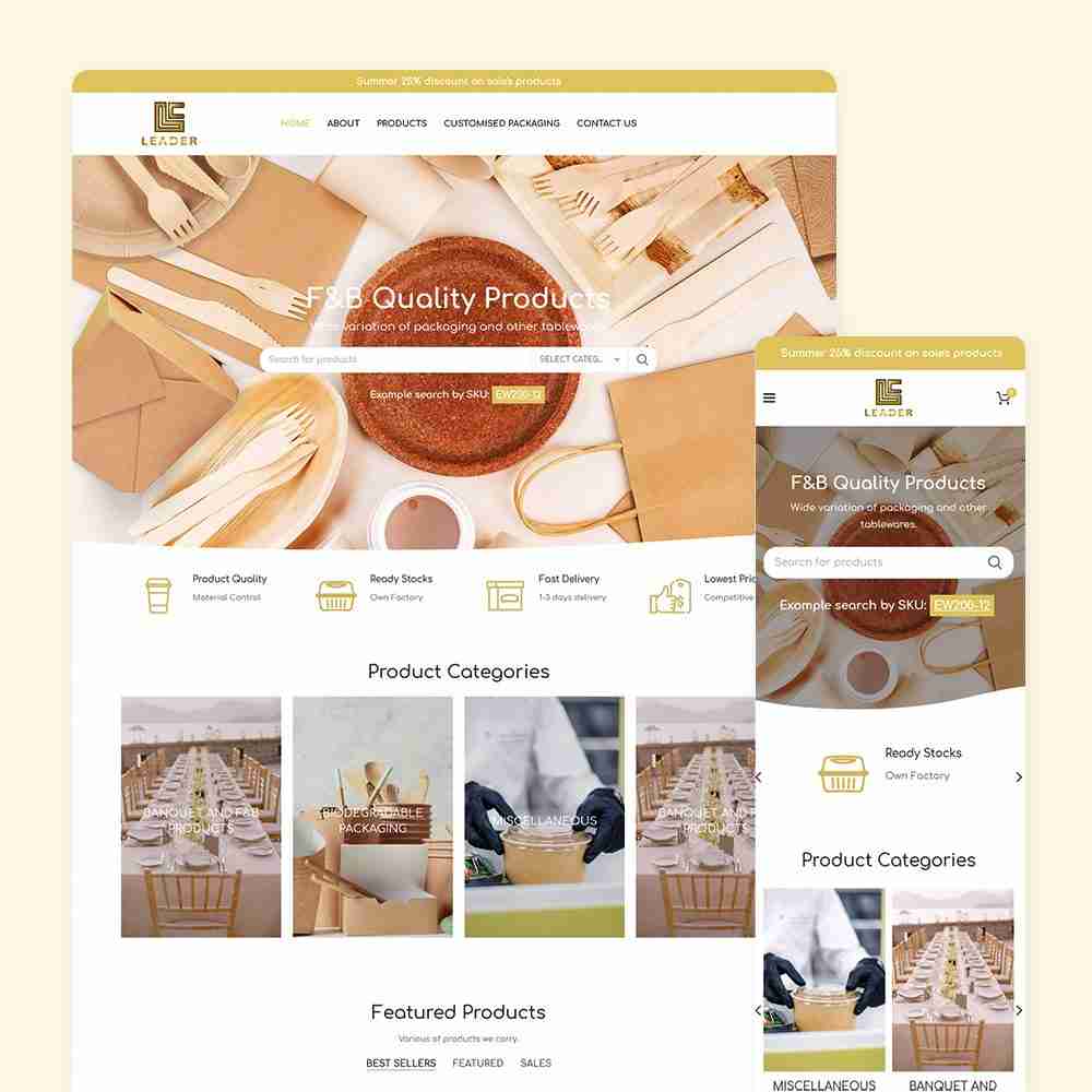 Web Design Portfolio Cover - Leader Concept - Mobile and Tablet Views