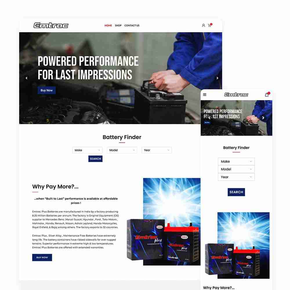Web Design Portfolio Cover - Emtrac - Mobile and Tablet Views