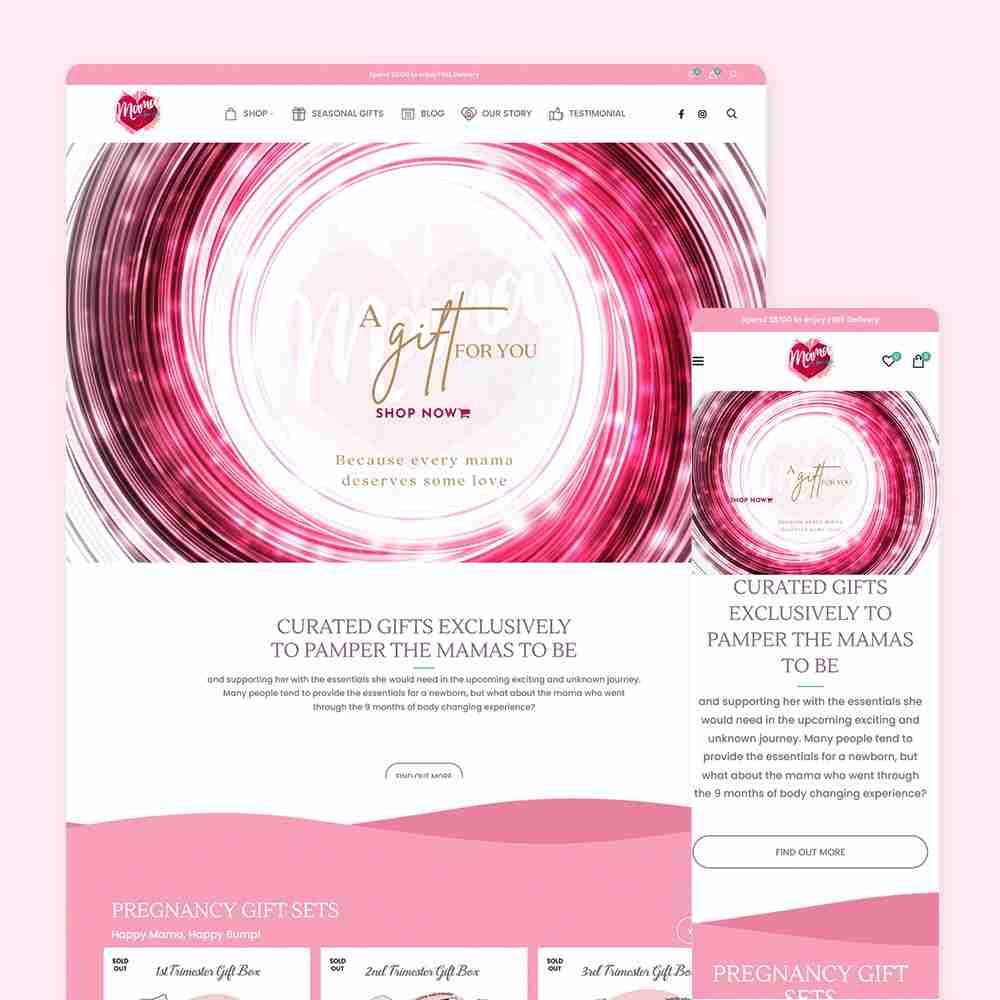 Web Design Portfolio Cover - Mummy's Clique - Mobile and Tablet Views