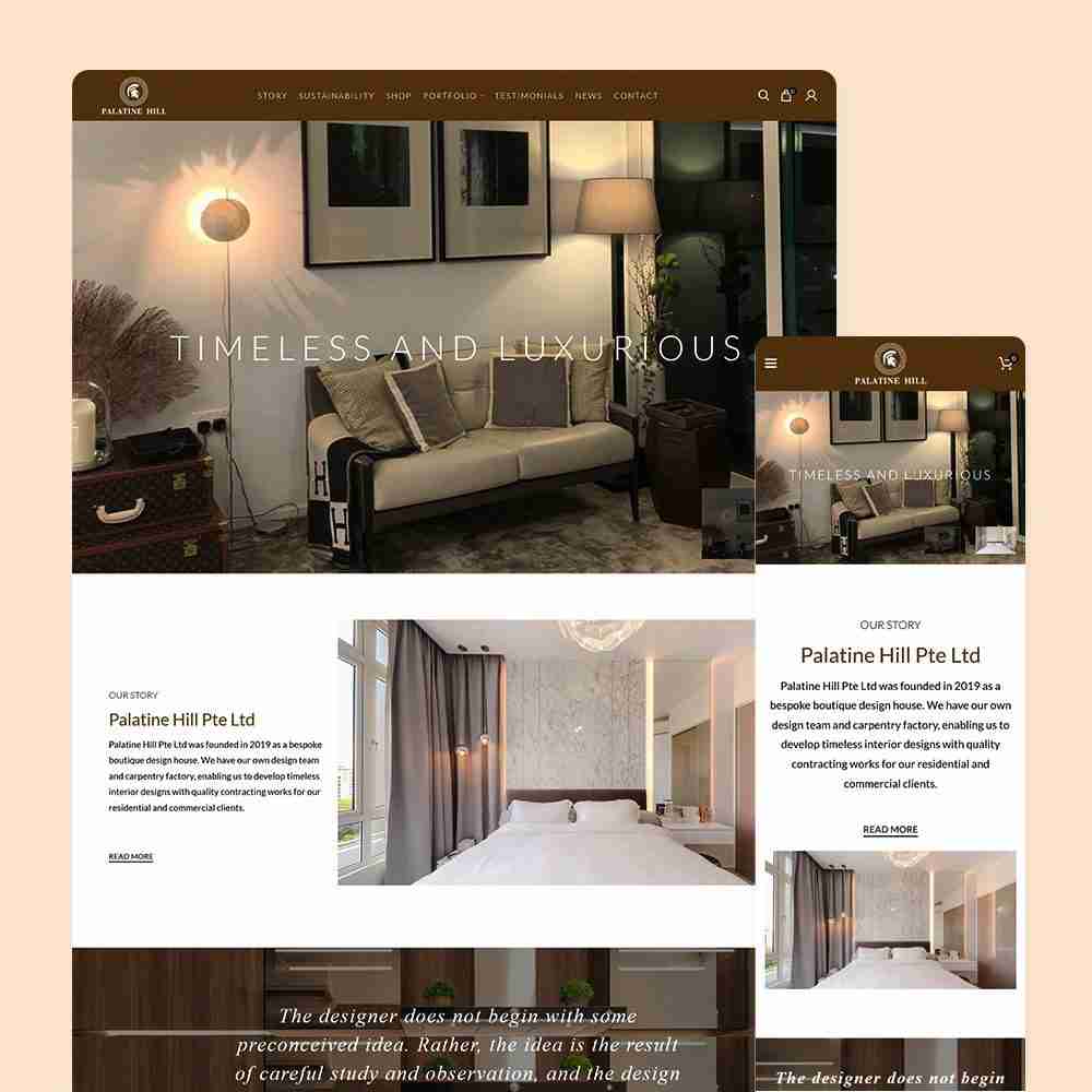 Web Design Portfolio Cover - Palatine Hill - Mobile and Tablet Views