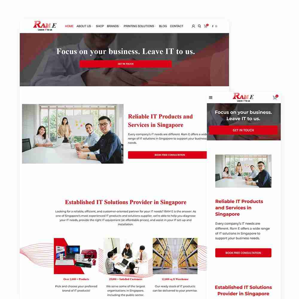 Web Design Portfolio Cover - RAM E - Mobile and Tablet Views