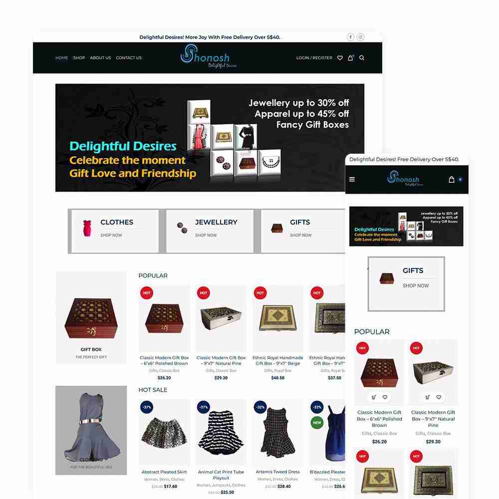 Web Design Portfolio Cover - Shonosh - Mobile and Tablet Views