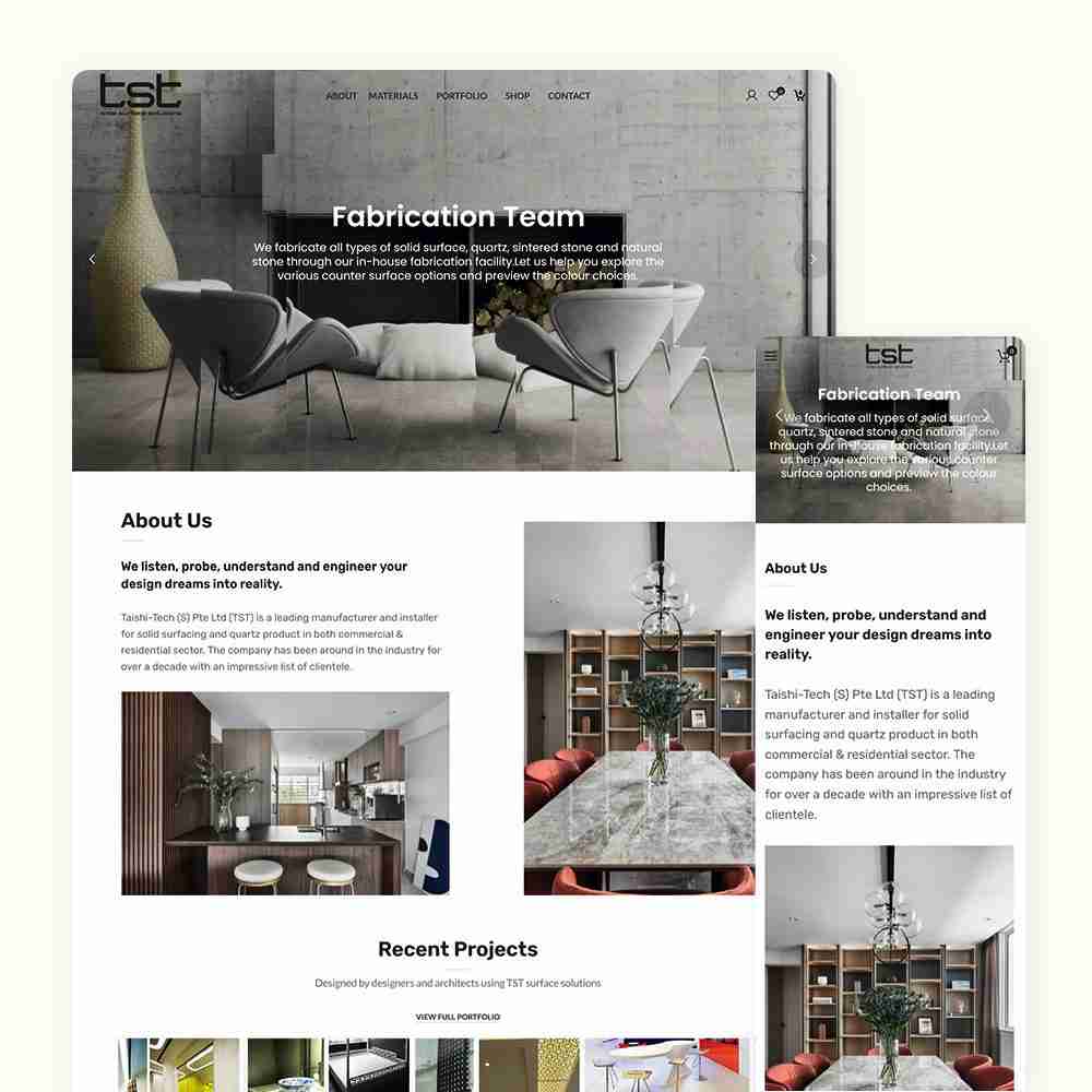 Web Design Portfolio Cover - Tst - Mobile and Tablet Views