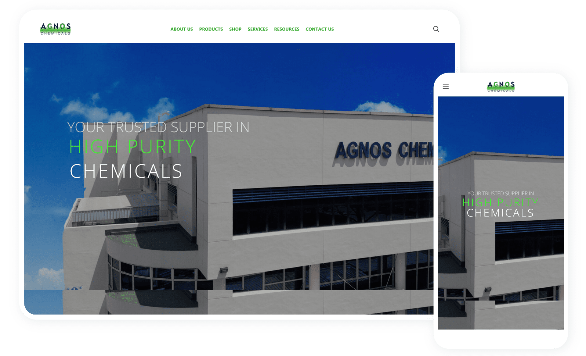 Responsive Web Design Showcase - Agnos Chemicals