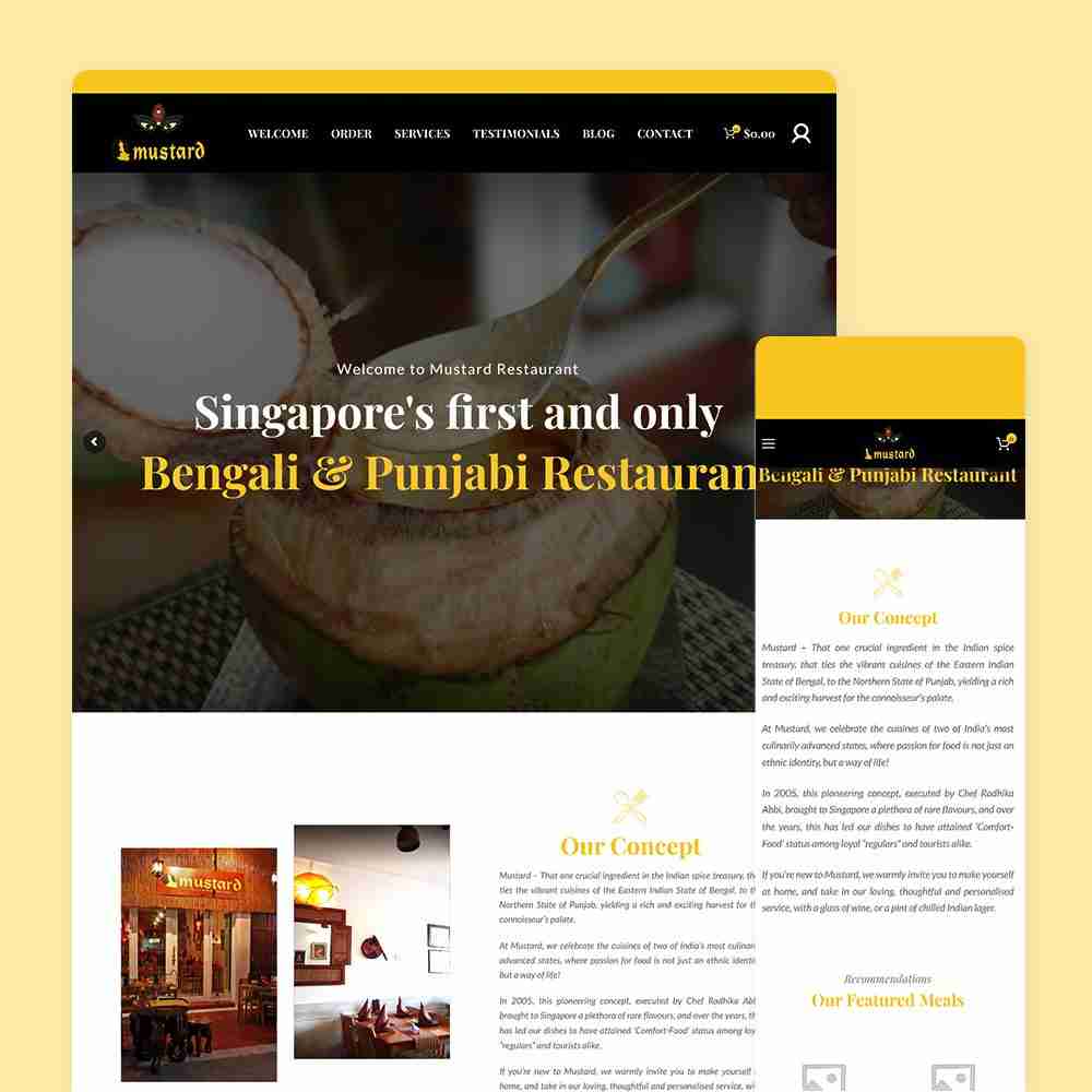 Web Design Portfolio Cover - Mustard Singapore - Mobile and Tablet Views