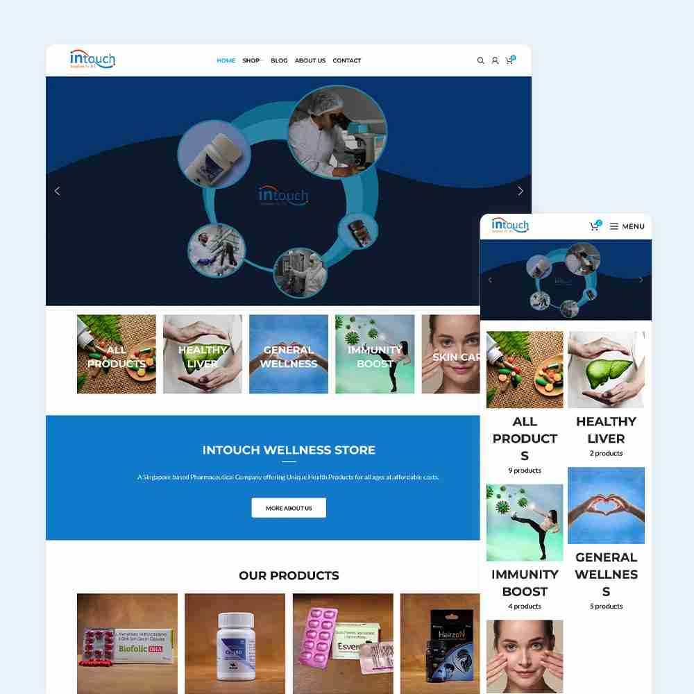 Web Design Portfolio Cover - Intouch Innopharm - Mobile and Tablet Views